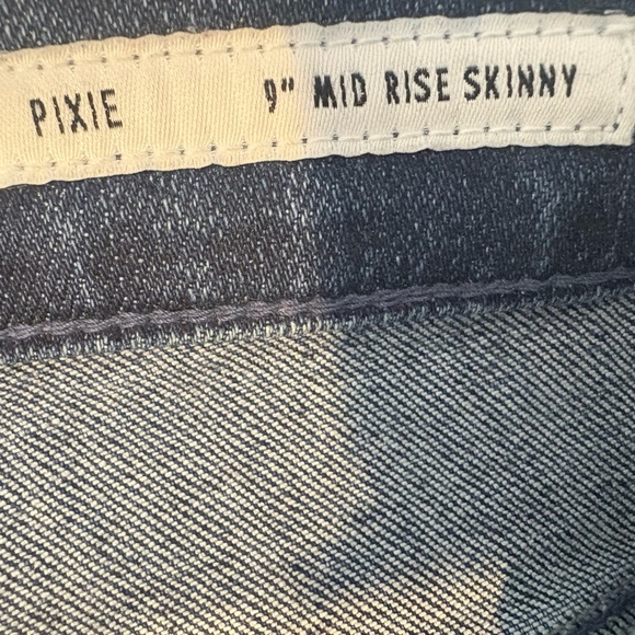 EUC - Edwin Anthropologie Pixie 9" Mid-Rise Skinny Jeans Dark Indigo Wash - Picture 6 of 12